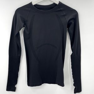 P'tula Long Sleeve Top Reenergize Seamless Long Sleeve Fitted Top Black Size XS